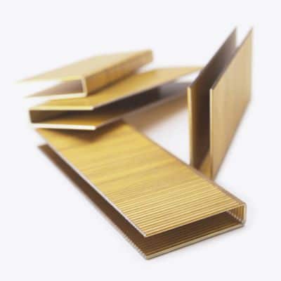 Box of 35mm galvanised fixings – 14 series staples for timber, fencing, and site fastening.