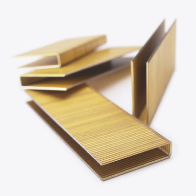 Box of 35mm galvanised fixings – 14 series staples for timber, fencing, and site fastening.