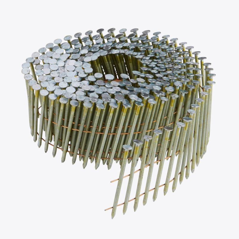 N130P380R100G8Q 100mm ring galvanised coil nails – durable, corrosion-resistant nails for heavy-duty roofing, framing, and fencing applications.