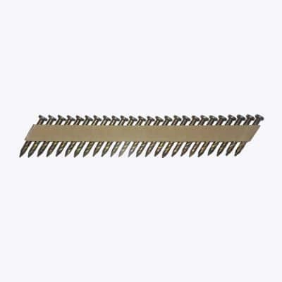 Box of Bostitch 3.75 x 38mm galvanised metal connector nails for structural timber fixings – 1000 nails in paper collated strips., nail and staple guns