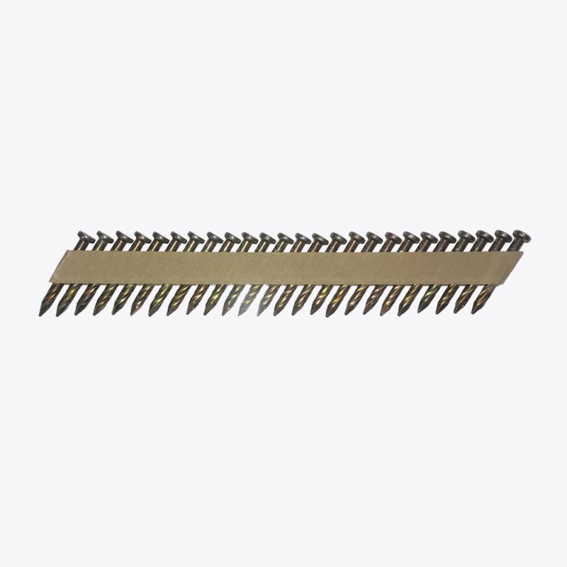 Box of Bostitch 3.75 x 38mm galvanised metal connector nails for structural timber fixings – 1000 nails in paper collated strips., nail and staple guns