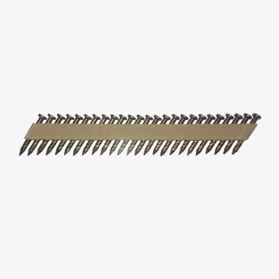 Box of Bostitch 3.75 x 38mm galvanised metal connector nails for structural timber fixings – 1000 nails in paper collated strips., nail and staple guns